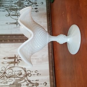 Milk glass candy dish
